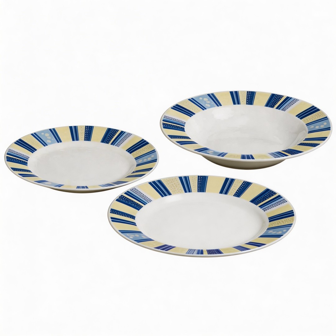 18-Piece Harvit Portuguese Ceramic Dinnerware Sets with Flower Design for Party Use
