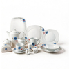 60-Piece Reusable Sustainable Floral Ceramic Dinnerware Set White Porcelain for Home Restaurant Wedding Wholesale