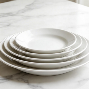 Solid White Porcelain HARVIT Minimalist Party Dinnerware Set
