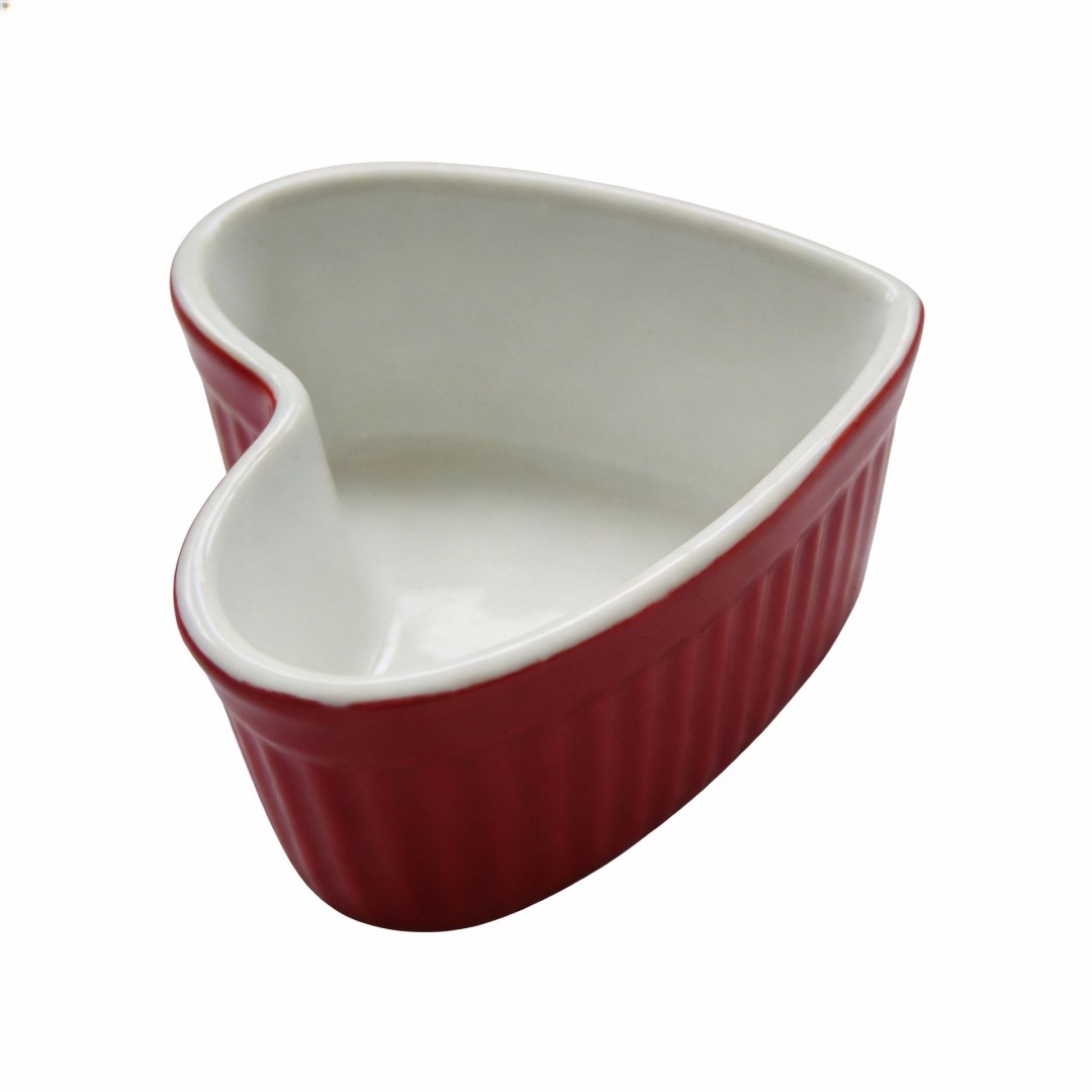 White Stoneware for Cereal Bowl and Porcelain Cake Mini Bowl Red Heart Design Cute Eco-Friendly Business Gifts