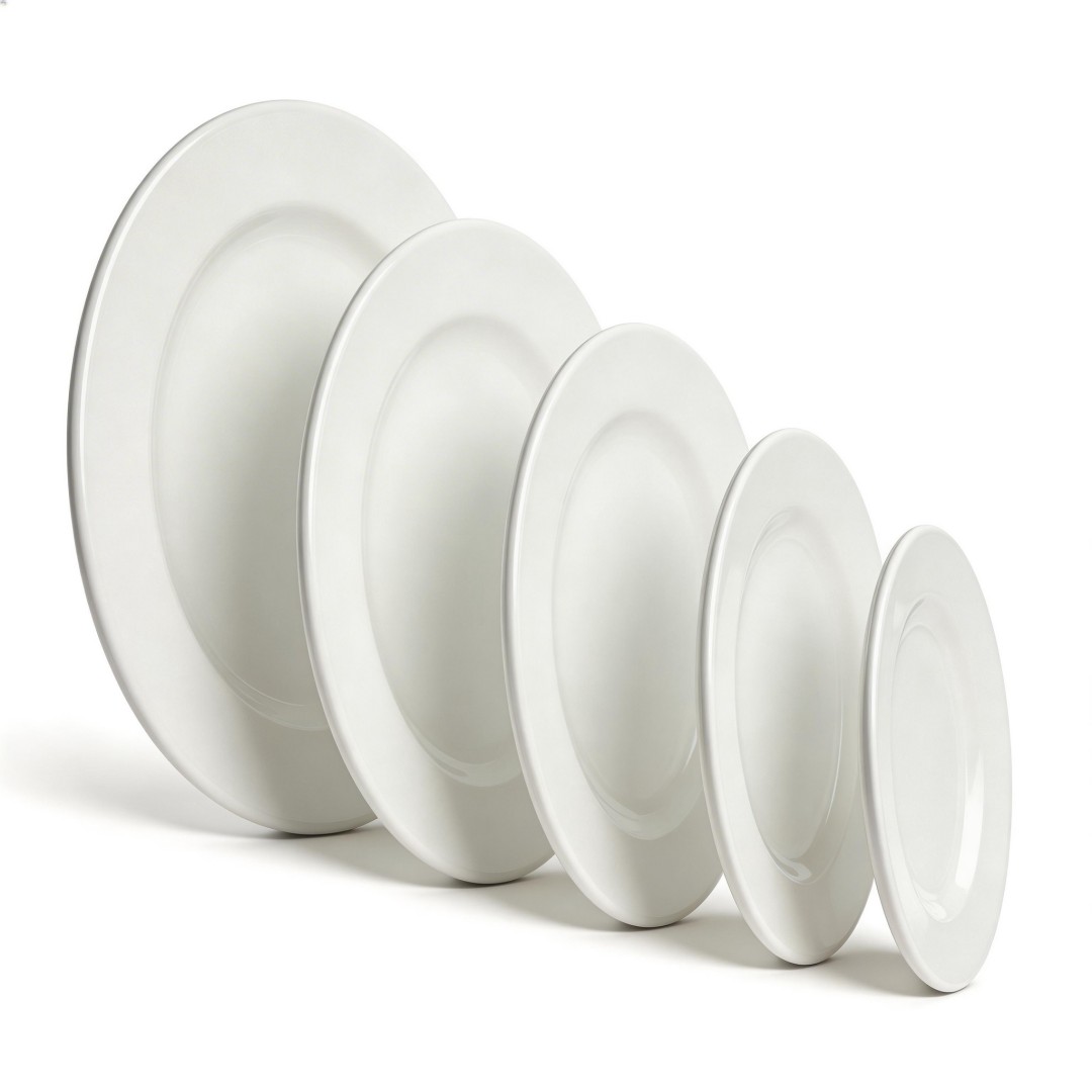 Solid White Porcelain HARVIT Minimalist Party Dinnerware Set