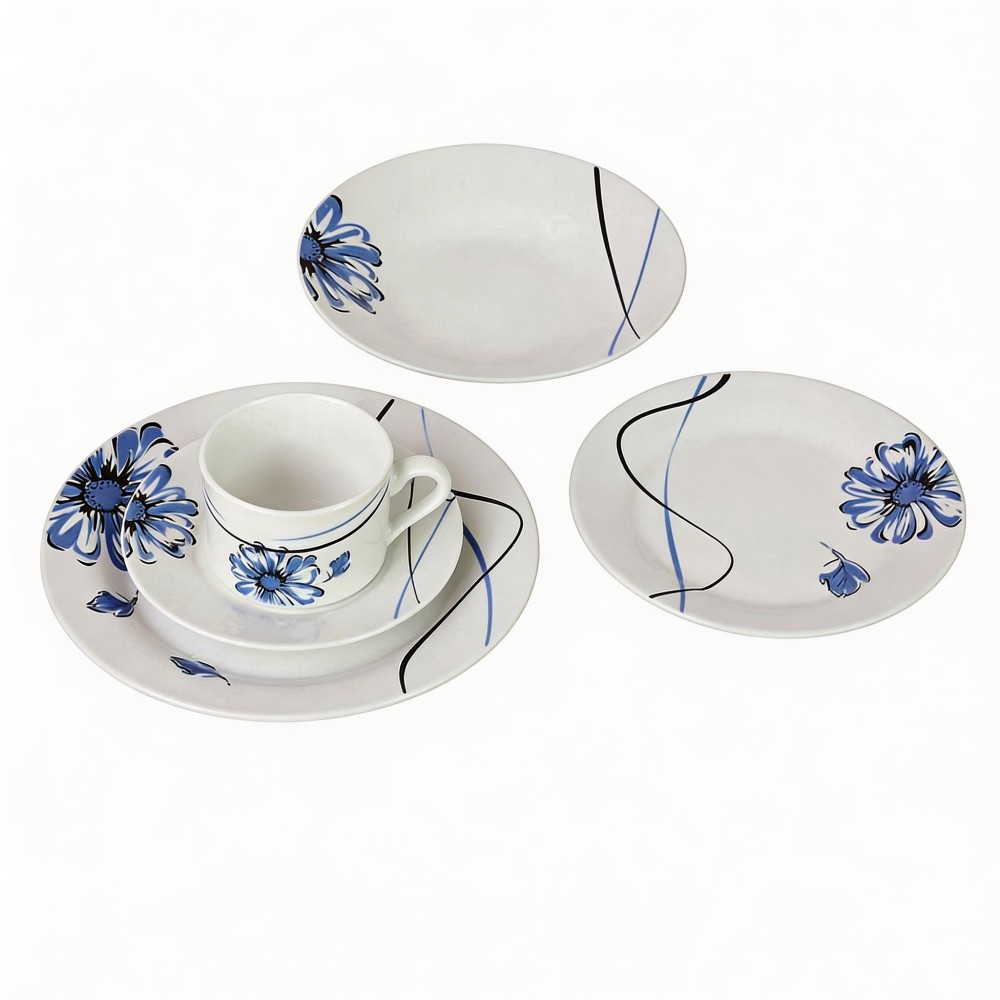 30 Pcs Round Modern Japanese Porcelain Dinnerware Sets with Flower Design-English & Royal Porcelain Tableware