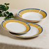 18Pcs Porcelain Dinner Set Colorful Rim Decal Ceramic Dinnerware Harvit Brand Country Design Hot Sale Daily Use/Restaurant/Hotel
