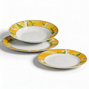 18Pcs Porcelain Round Arcopal Flower Design Party Dinnerware Sets