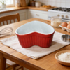 White Stoneware for Cereal Bowl and Porcelain Cake Mini Bowl Red Heart Design Cute Eco-Friendly Business Gifts