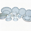 HARVIT Modern Opalware Glass Flower Design 4-Piece Party Dinnerware Set