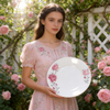 Popular Russia Market Eco-Friendly Disposable Flowers Opal Glassware Plates & Dishes for Party Use