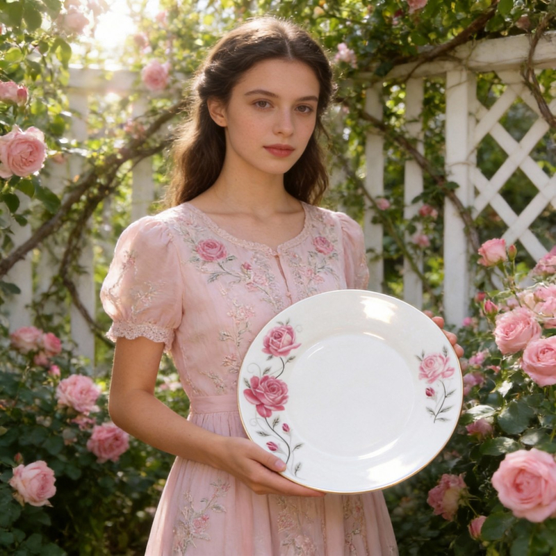 Popular Russia Market Eco-Friendly Disposable Flowers Opal Glassware Plates & Dishes for Party Use