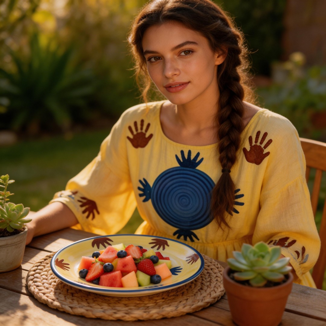 Hot Sale Cheap Bulk Hand Made Painted 10.5 Ceramic Eco-Friendly Retro Design Dinner Dishes Plates for Restaurants-HARVIT Brand