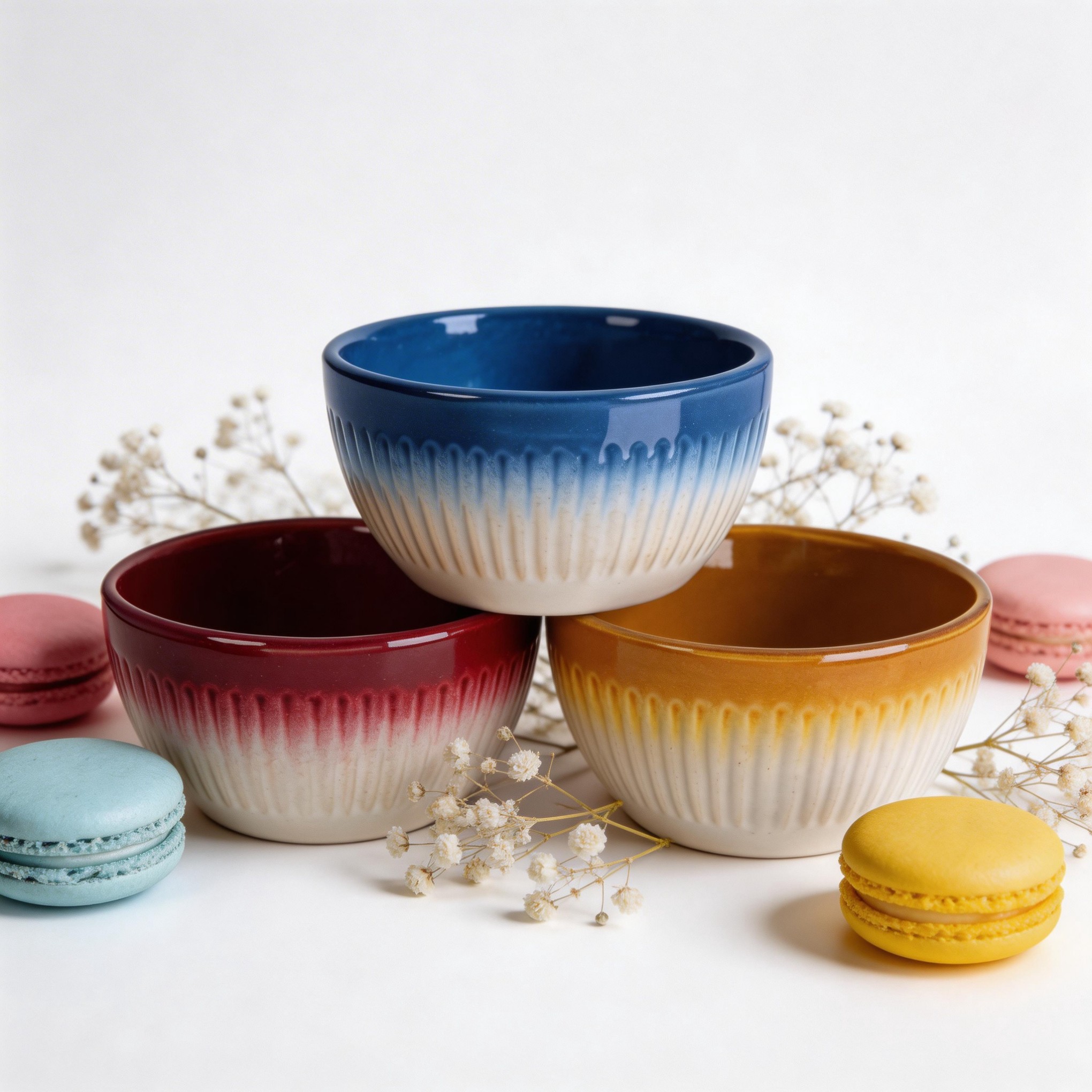 4'' Porcelain Gradient Cake Serving Bowl for Wedding Business Gift