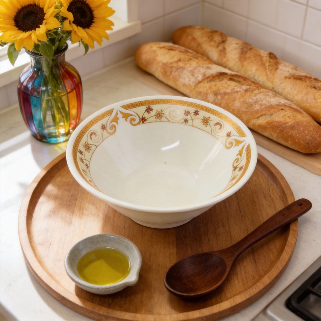 White Porcelain Ceramic Bowls Silver Edge Stoneware Design-Eco-Friendly Classic Dinnerware for Business Gifts Imported Africa