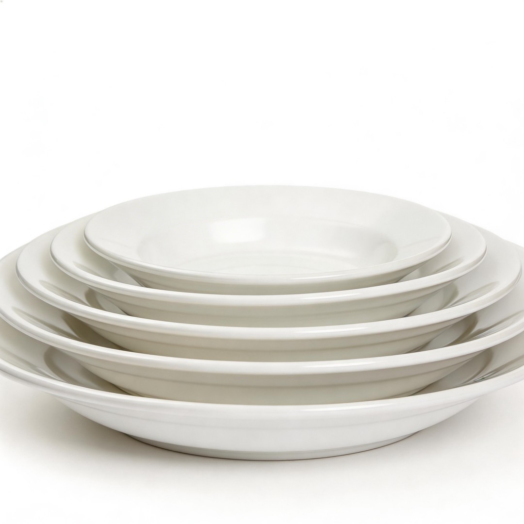 Solid White Porcelain HARVIT Minimalist Party Dinnerware Set