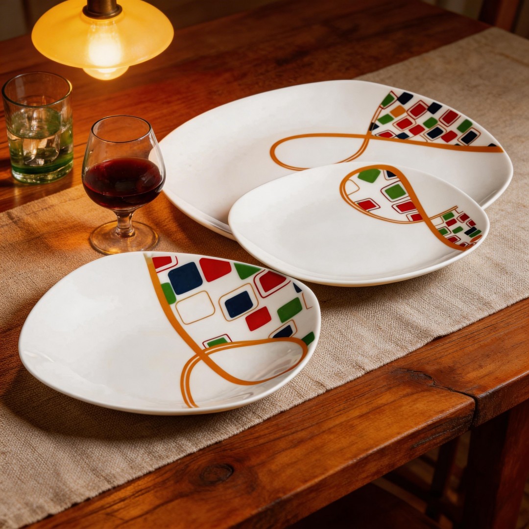 Wholesale Harvit 18-Piece Porcelain Dinner Set for 6 People High Quality Modern Dinnerware for Party Use