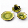 Green Roscher Blue Crackle Japanese Design Stoneware Dinnerware Set 16pc Party Dining Plates Sample Free