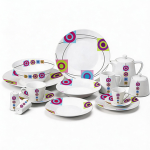 47pcs Harvit Brand Flower Design Ceramic Porcelain Dinnerware Sets for 8 Persons Party Use