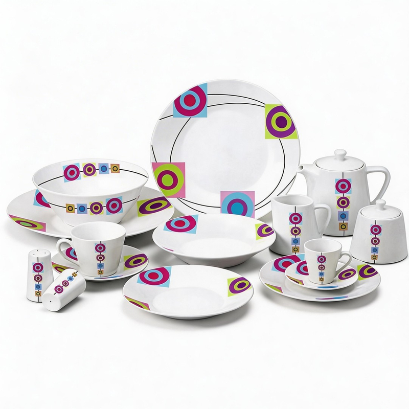 47pcs Harvit Brand Flower Design Ceramic Porcelain Dinnerware Sets for 8 Persons Party Use