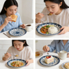 10.5 Inch Food Grade Ceramic Crescent Dinner Plate | White Floral Serving Plate for Home Restaurant Wholesale