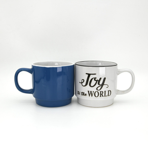 14oz Ceramic Bowl / Inside White + Outside Color with Screen Printing Eco-Friendly & BPA Free Business Gift