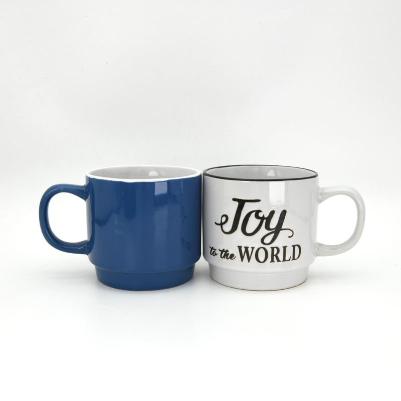 14oz Ceramic Bowl / Inside White + Outside Color with Screen Printing Eco-Friendly & BPA Free Business Gift