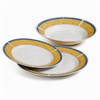 18Pcs Porcelain Dinner Set Colorful Rim Decal Ceramic Dinnerware Harvit Brand Country Design Hot Sale Daily Use/Restaurant/Hotel