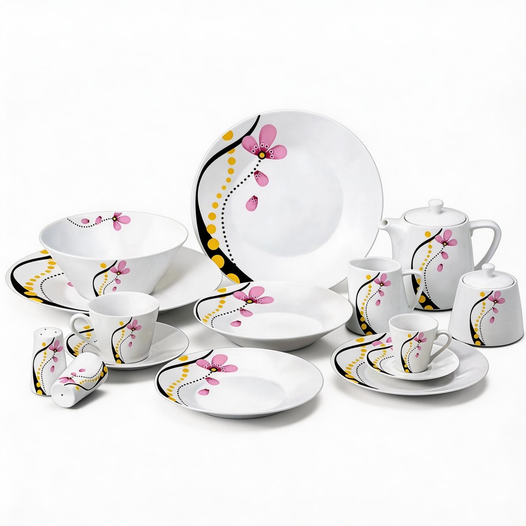 47pcs Harvit Brand Flower Design Ceramic Porcelain Dinnerware Sets for 8 Persons Party Use