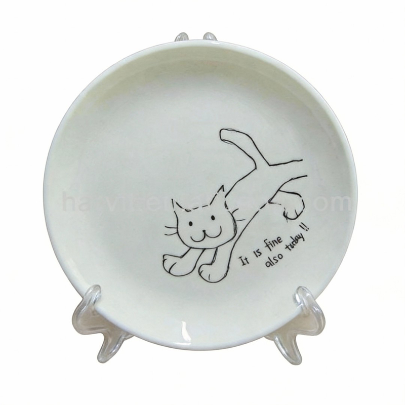 White Porcelain Plate/Stock Plate/Cheap Porcelain Plate-HARVIT Or YOUR BRAND Cartoon Design Business Gift