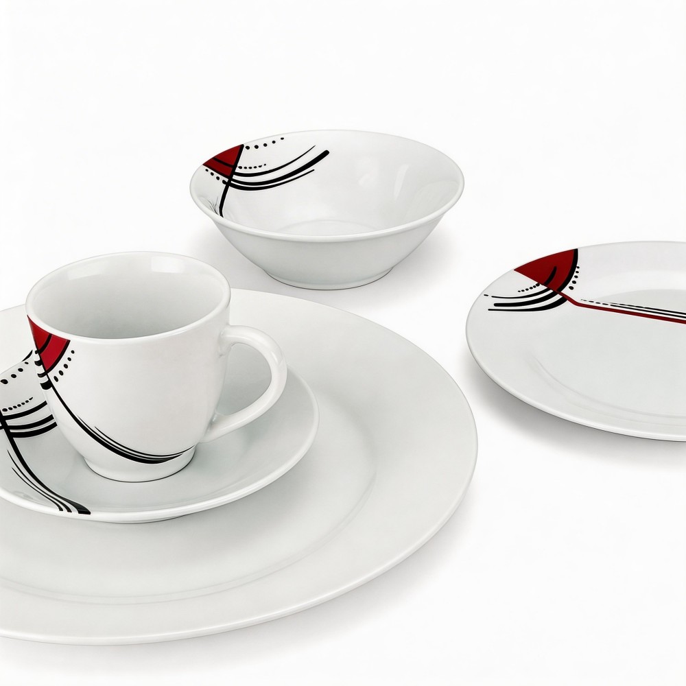 20/30pcs Harvit Contemporary European Style Porcelain Dinner Set for Restaurant Cafe Party Use