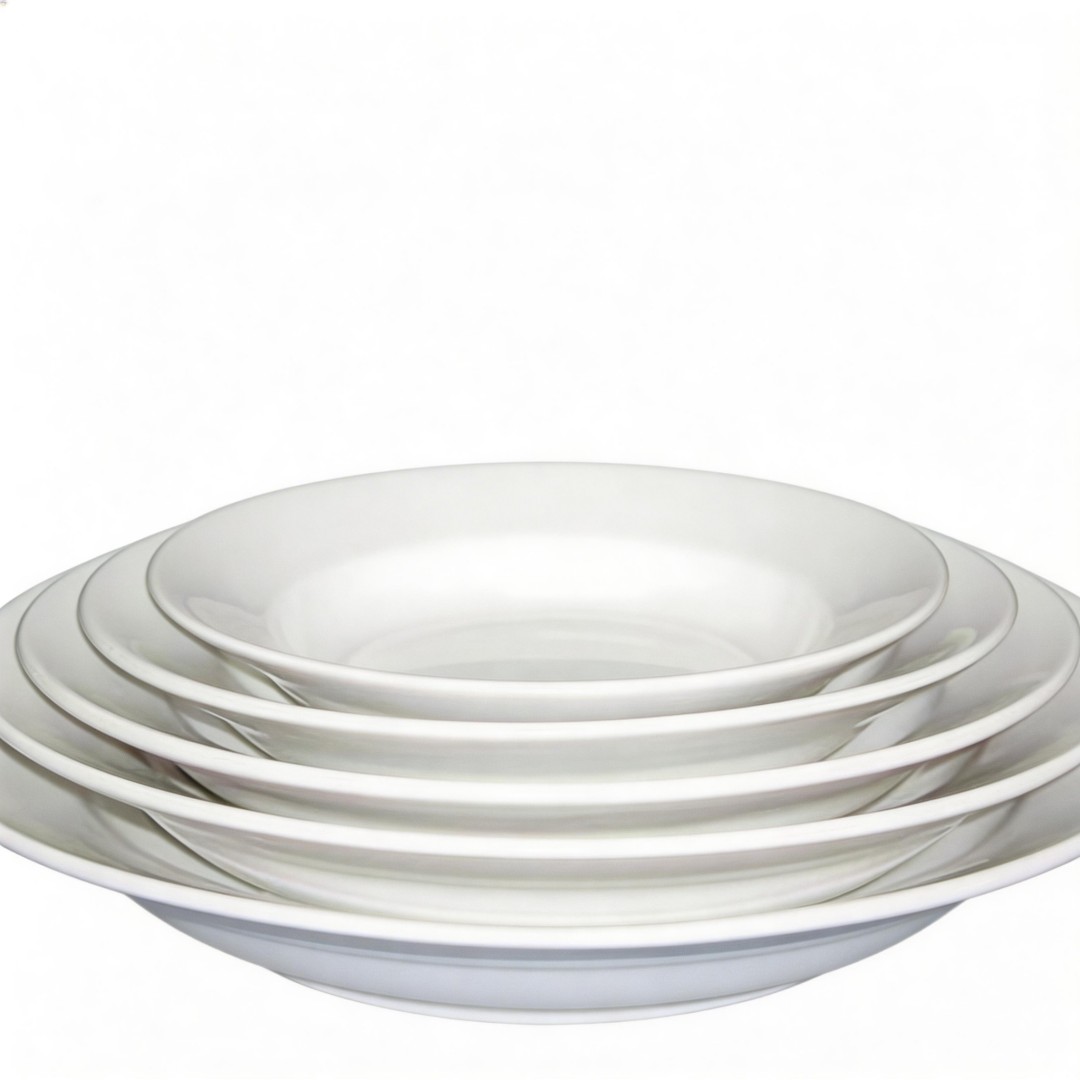 Solid White Porcelain HARVIT Minimalist Party Dinnerware Set