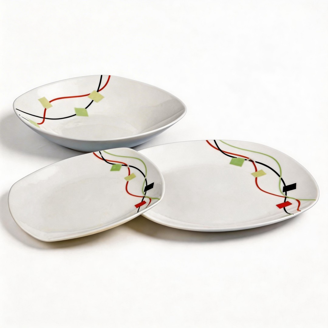 Wholesale Harvit 18-Piece Porcelain Dinner Set for 6 People High Quality Modern Dinnerware for Party Use