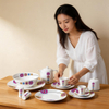 47pcs Harvit Brand Flower Design Ceramic Porcelain Dinnerware Sets for 8 Persons Party Use