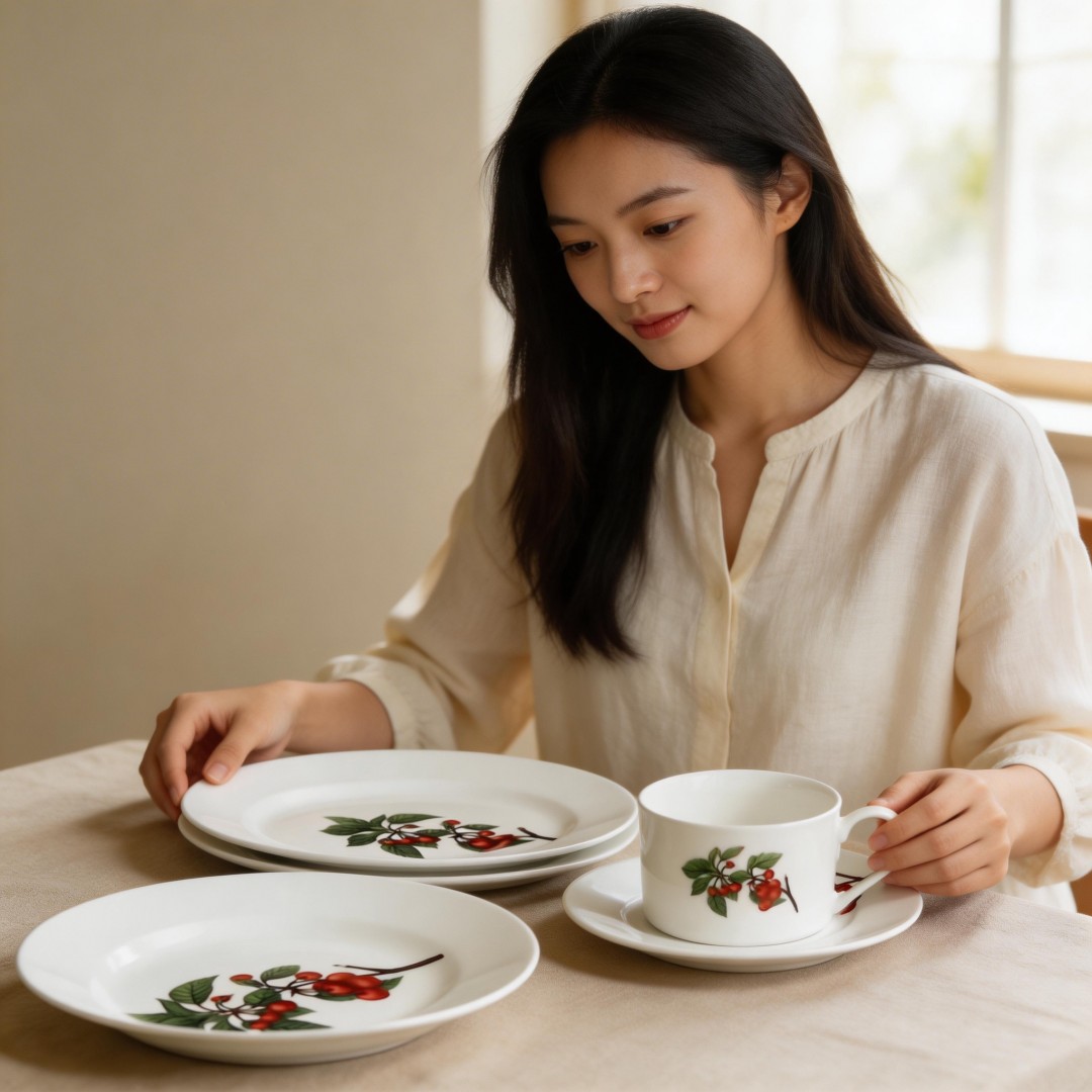 Guangxi Beiliu High Quality Porcelain Oriental Dinnerware Set for Party Use