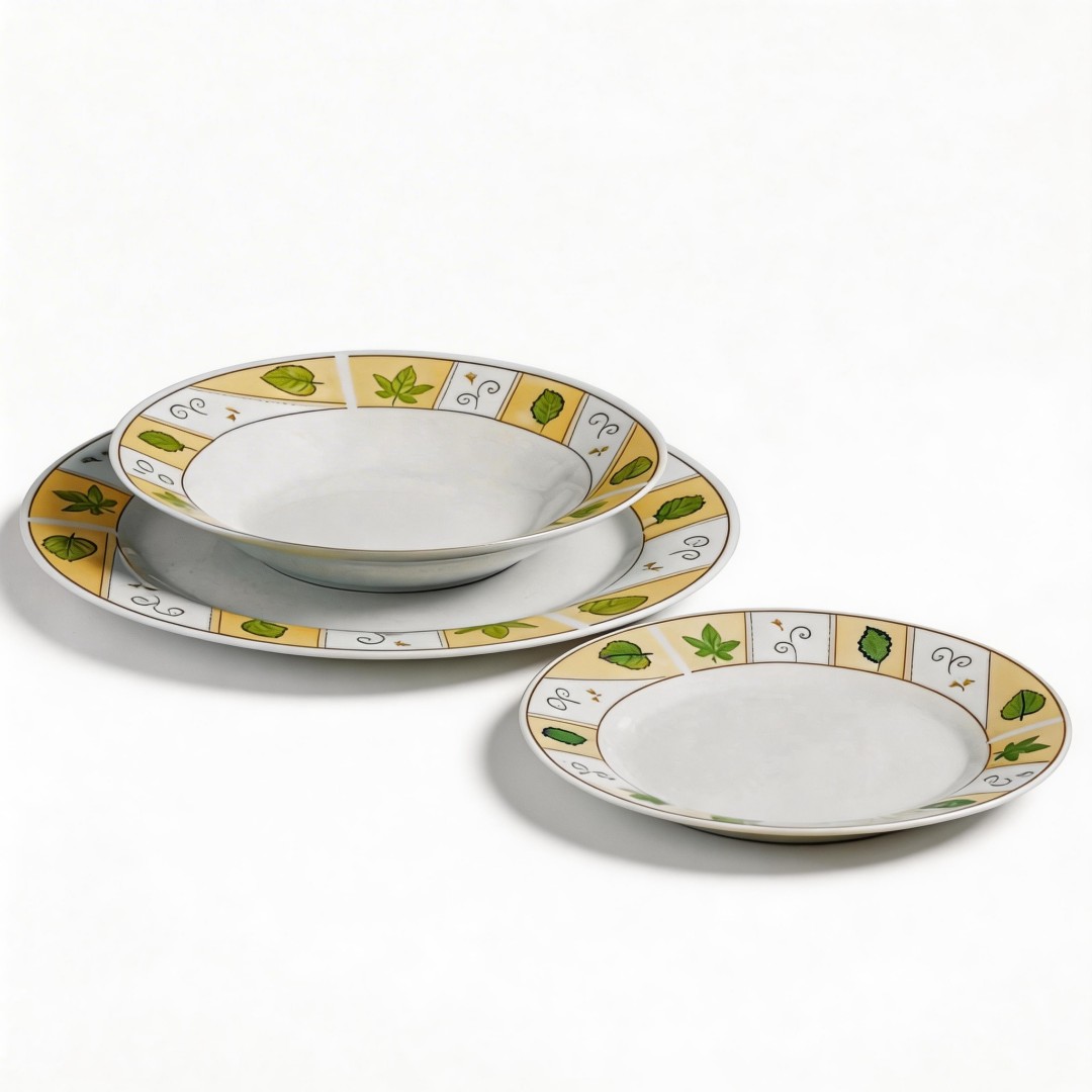 18Pcs Porcelain Round Arcopal Flower Design Party Dinnerware Sets