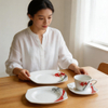 S Shape 20Pcs Elegance Fine Porcelain Dinner Set-Fine Chinese Porcelain Dinnerware From Guangxi Harvit Brand for Party Use
