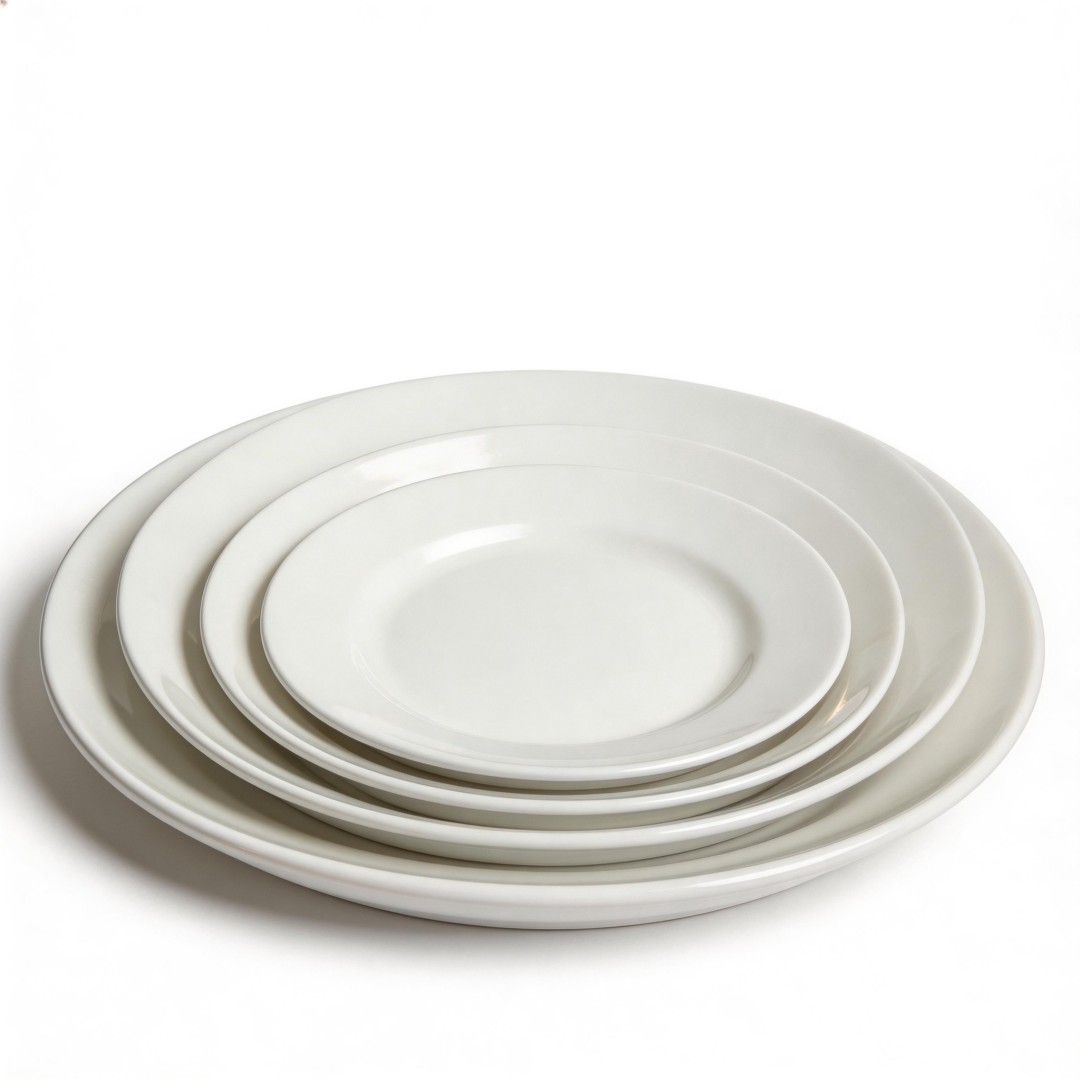Solid White Porcelain HARVIT Minimalist Party Dinnerware Set