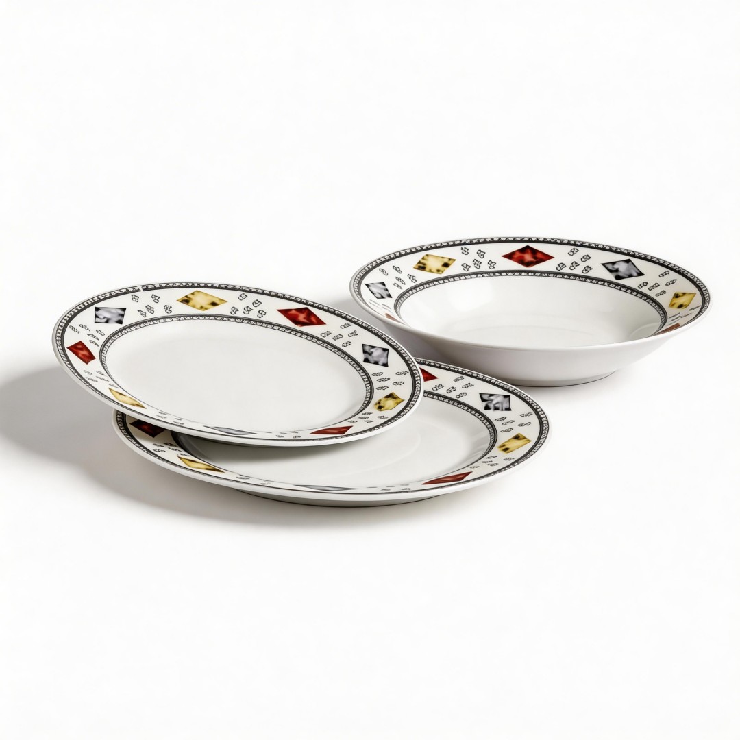 18Pcs Porcelain Round Arcopal Flower Design Party Dinnerware Sets