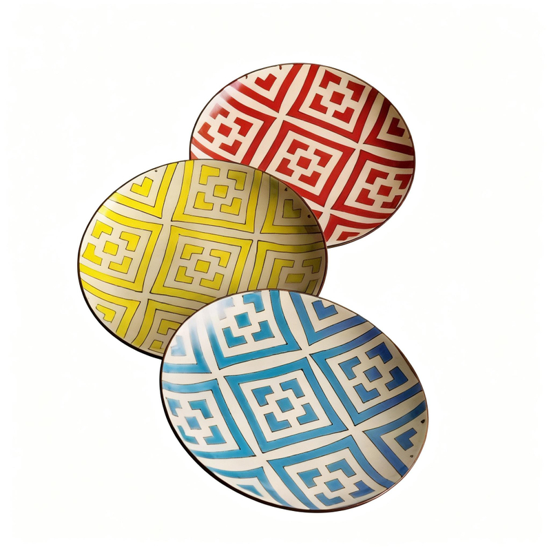 Modern Pattern 8" China Stoneware Eco-Friendly Salad Plate/Reactive Glaze Dishes/Wholesale Ceramic Soup Plates From Shandong