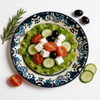10.5 Inch Food Grade Ceramic Crescent Dinner Plate | White Floral Serving Plate for Home Restaurant Wholesale