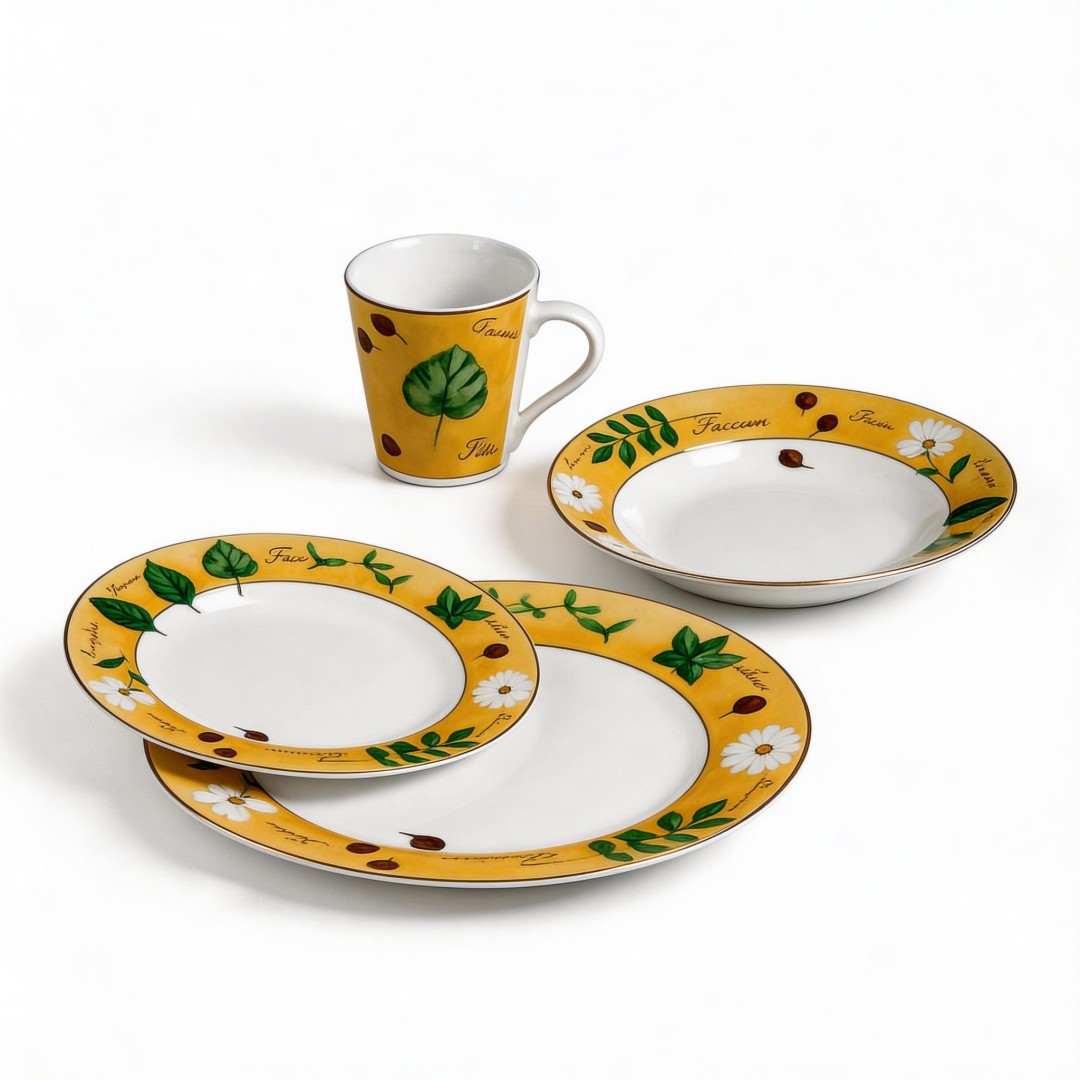 Stock Price Inexpensive Guangxi Fine Porcelain Dinnerware Set by HARVIT Contemporary Design for Party Use