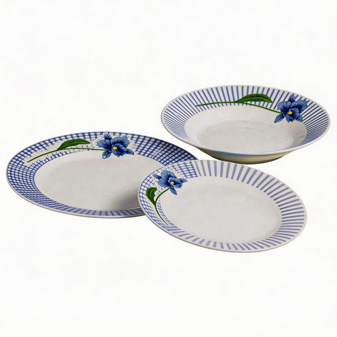 18Pcs Porcelain Round Arcopal Flower Design Party Dinnerware Sets