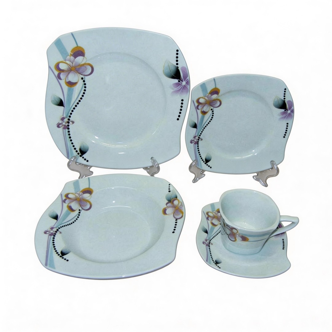 S Shape 20Pcs Elegance Fine Porcelain Dinner Set-Fine Chinese Porcelain Dinnerware From Guangxi Harvit Brand for Party Use