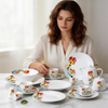 47pcs Harvit Brand Flower Design Ceramic Porcelain Dinnerware Sets for 8 Persons Party Use