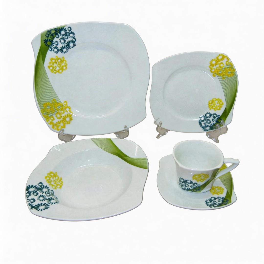 S Shape 20Pcs Elegance Fine Porcelain Dinner Set-Fine Chinese Porcelain Dinnerware From Guangxi Harvit Brand for Party Use