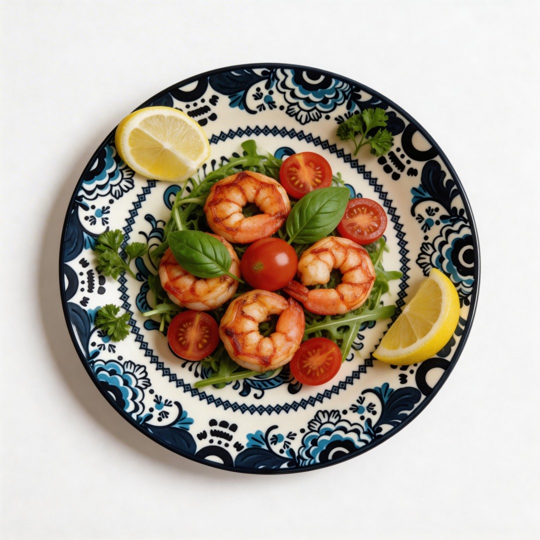 10.5 Inch Food Grade Ceramic Crescent Dinner Plate | White Floral Serving Plate for Home Restaurant Wholesale