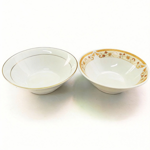 White Porcelain Ceramic Bowls Silver Edge Stoneware Design-Eco-Friendly Classic Dinnerware for Business Gifts Imported Africa