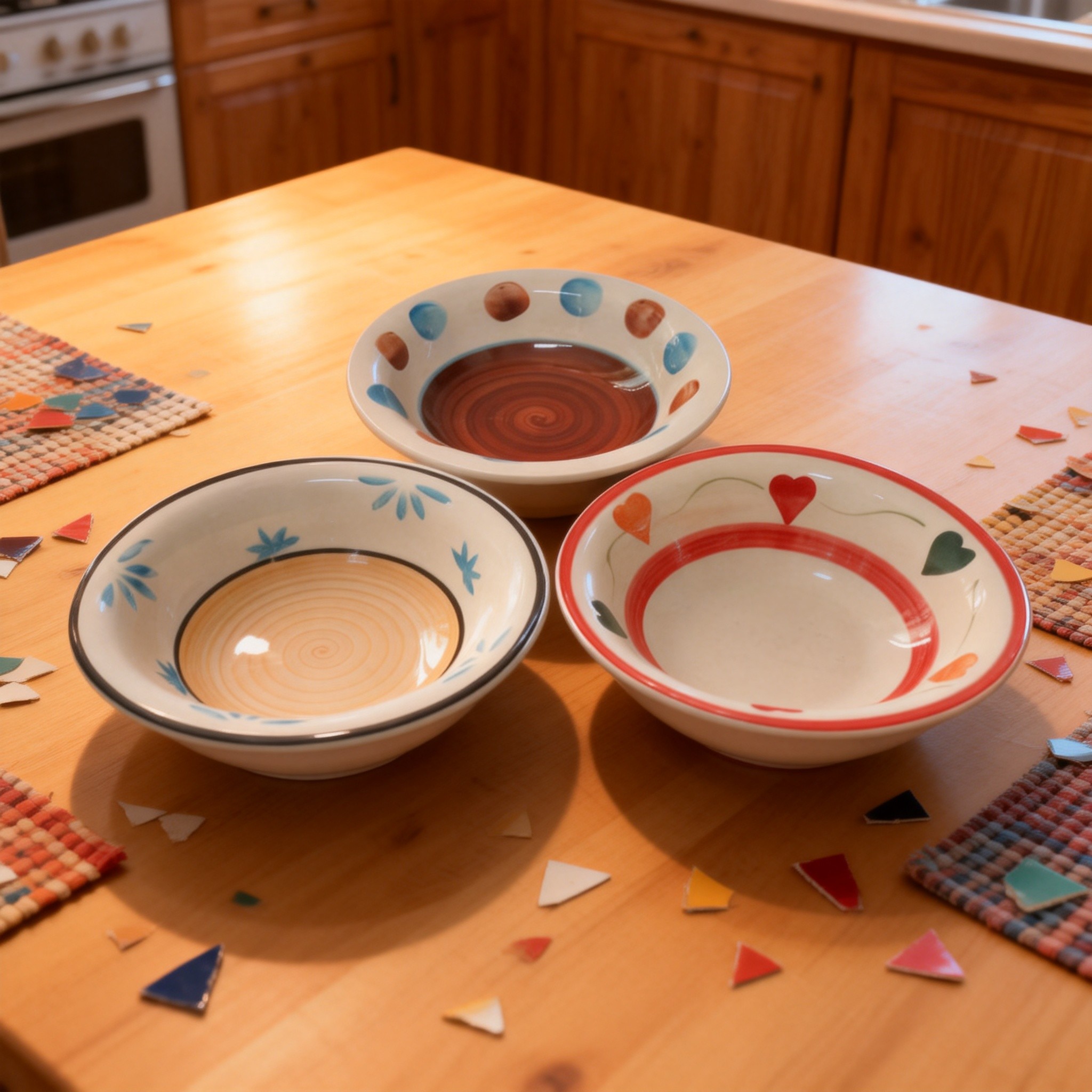 Wholesale HARVIT Bohemian Hand-Painted Stoneware Salad/Soup Bowls 7'' Eco-Friendly Bulk Home Decor