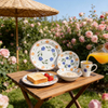 16-Piece Stoneware Dinnerware Set with Hand-painted Design HARVIT Brand Country Style Party Use