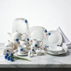 60-Piece Reusable Sustainable Floral Ceramic Dinnerware Set White Porcelain for Home Restaurant Wedding Wholesale