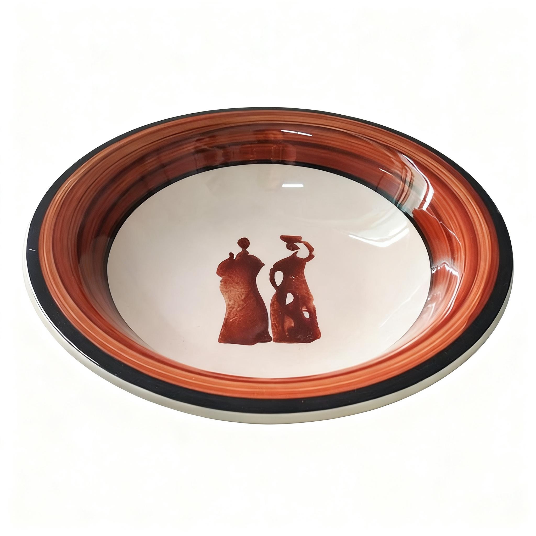 Wholesale HARVIT Bohemian Hand-Painted Stoneware Salad/Soup Bowls 7'' Eco-Friendly Bulk Home Decor