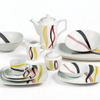 HARVIT 50PCS Various Size & Shape Decal Dish/Dessert/Soup Plate/Tea Pot/Cup&Saucer Porcelain Dinnerware Sets Contemporary Design