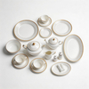 60-Piece European Classic Gold Rim Ceramic Dinnerware Plate Set White Porcelain for Home Hotel Banquet Dishwasher Microwave Safe